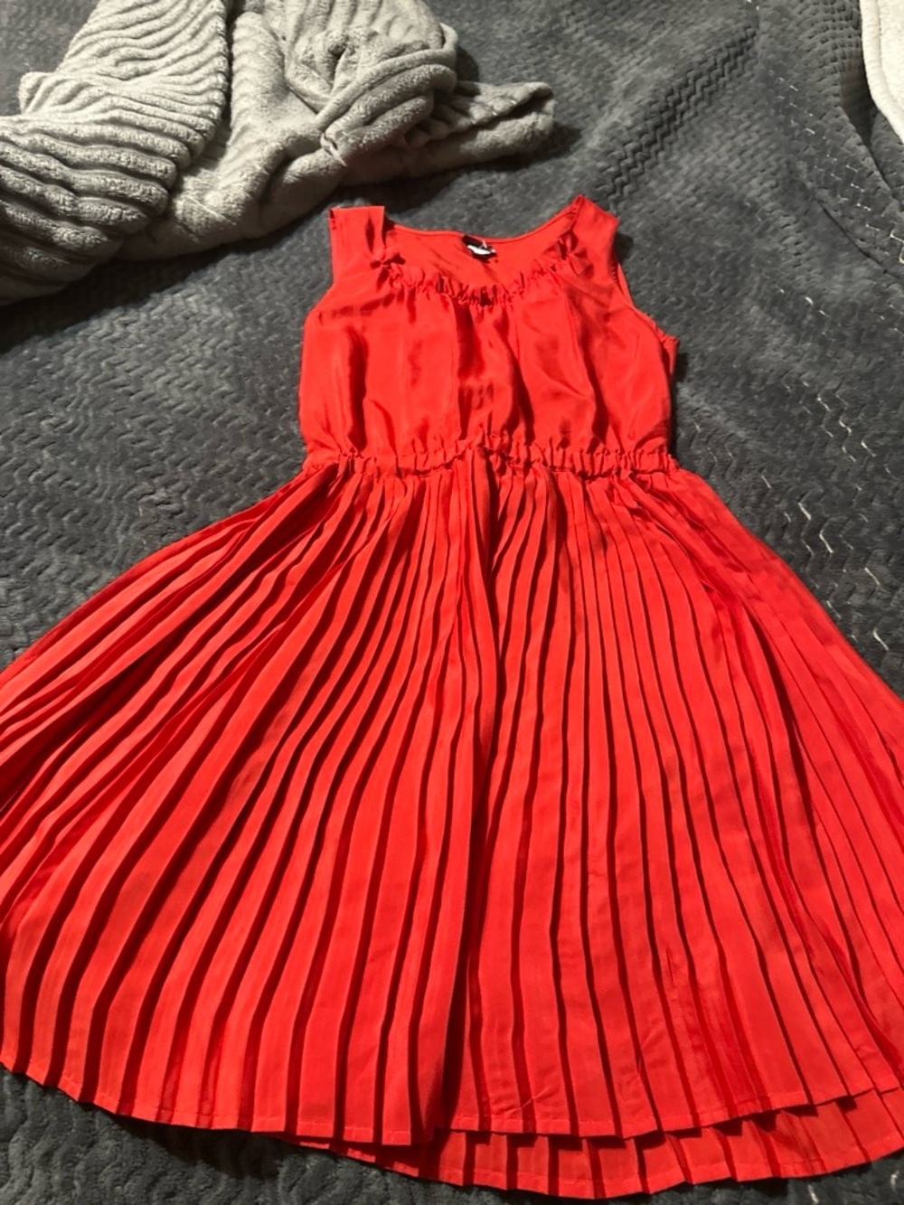 Merona Red Pleated Sleeveless Girls Dress